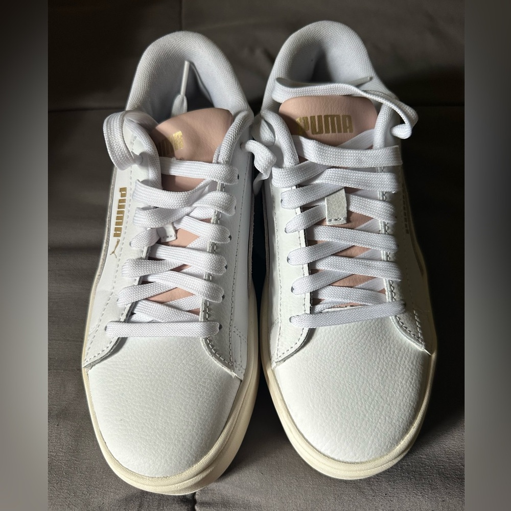 Puma Women's White and Blush Sneakers